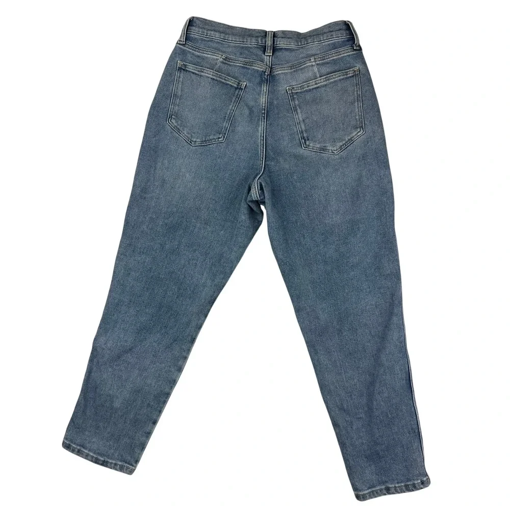 Arizona Jean Co Highest Rise Curvy Mom‎ Jeans Blue Butterfly Embroidered Size 13